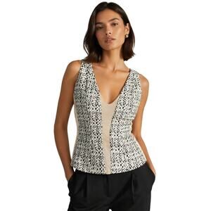 Narciso Rodriguez Structured Tweed Sleeveless Top / Vest Size 46/10-12/Large NWT